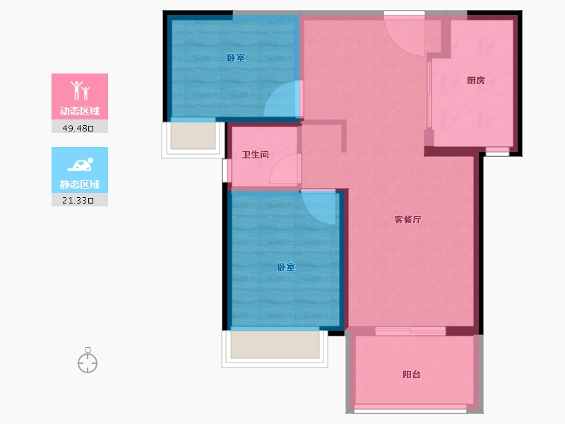 河南省-郑州市-绿地泰晤士新城-62.69-户型库-动静分区