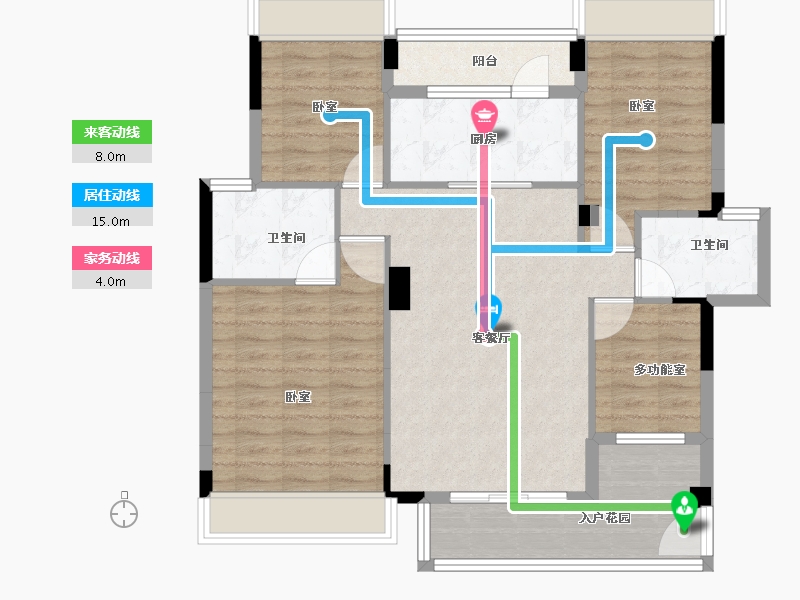 湖北省-宜昌市-梧桐邑·七贤台-95.00-户型库-动静线