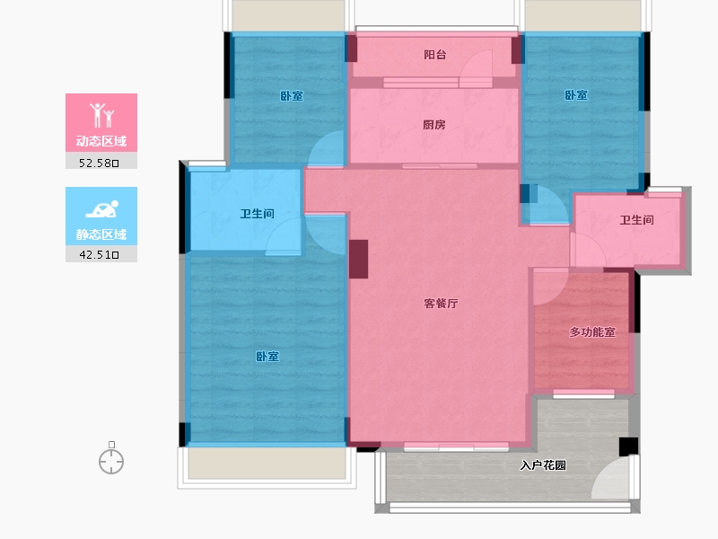 湖北省-宜昌市-梧桐邑·七贤台-95.00-户型库-动静分区