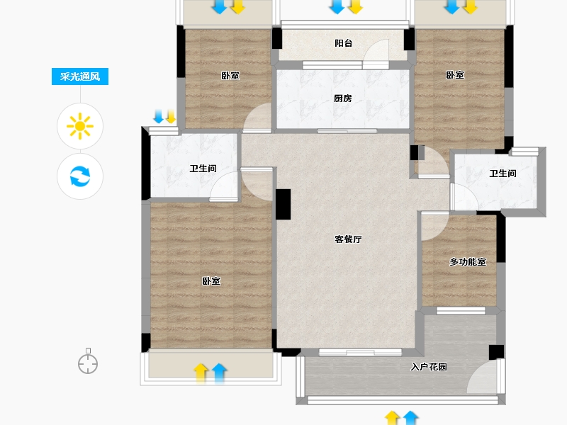 湖北省-宜昌市-梧桐邑·七贤台-95.00-户型库-采光通风