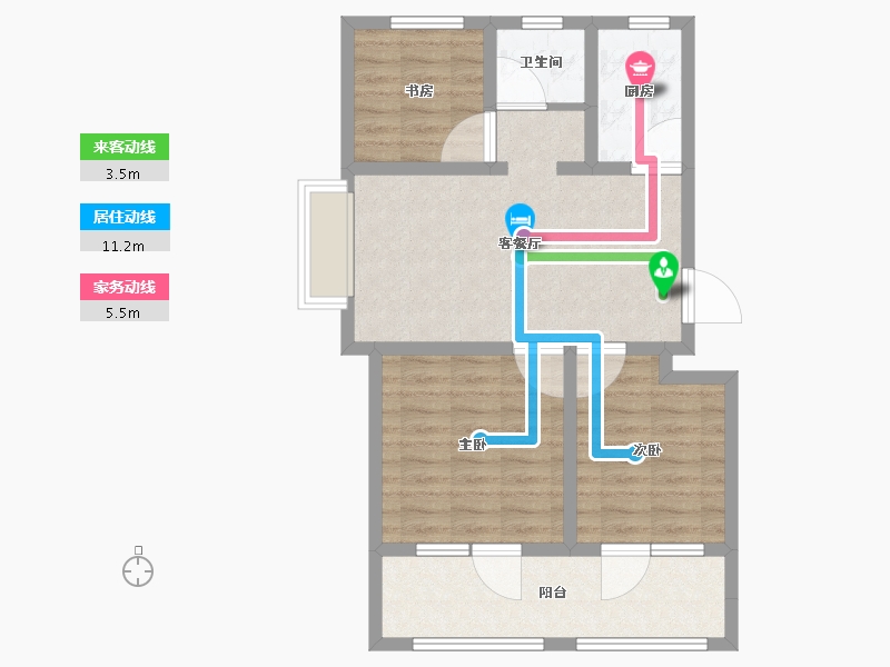 山东省-威海市-迪尚悦海名居-71.66-户型库-动静线