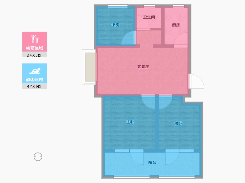 山东省-威海市-迪尚悦海名居-71.66-户型库-动静分区