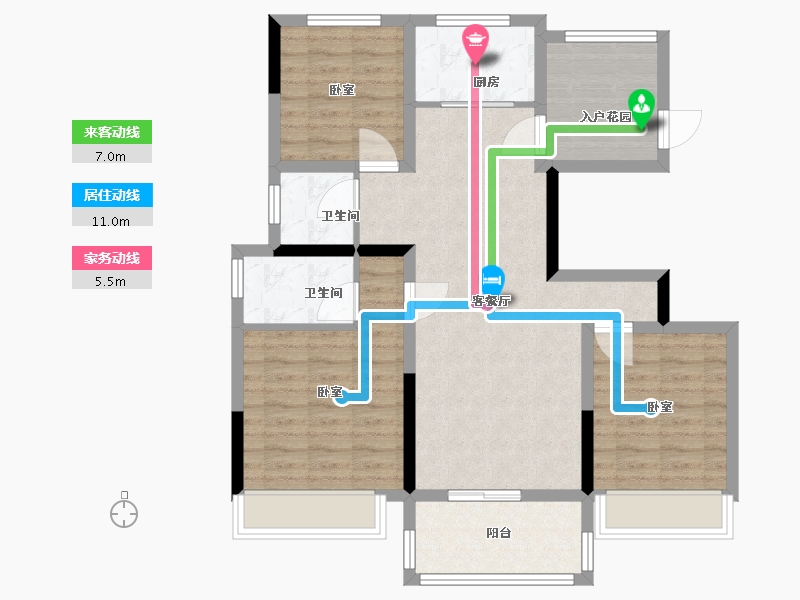 河南省-郑州市-浩创•梧桐茗筑-87.00-户型库-动静线