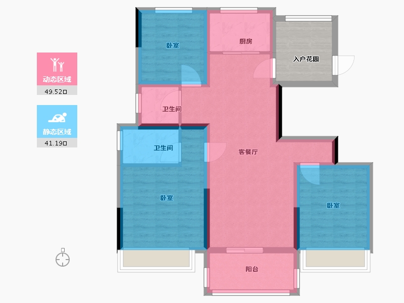 河南省-郑州市-浩创•梧桐茗筑-87.00-户型库-动静分区