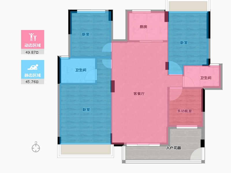 湖北省-宜昌市-梧桐邑·七贤台-96.00-户型库-动静分区