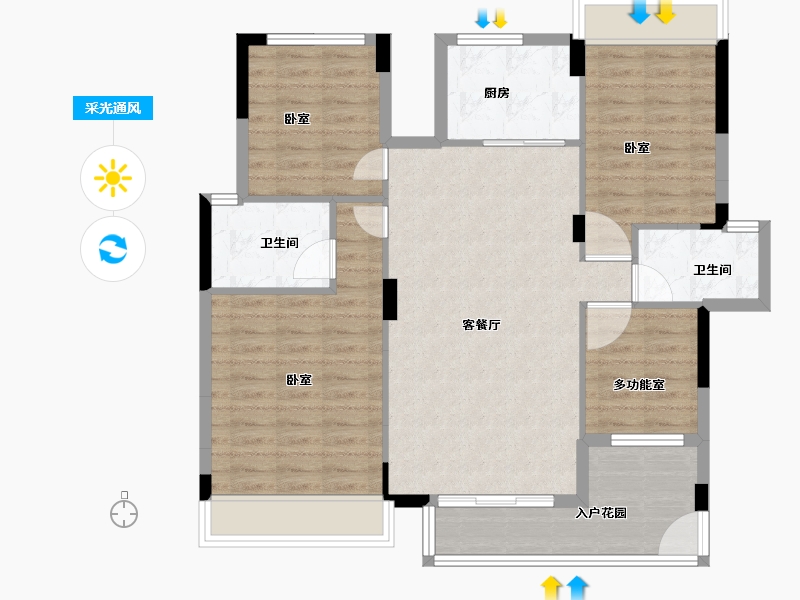 湖北省-宜昌市-梧桐邑·七贤台-96.00-户型库-采光通风