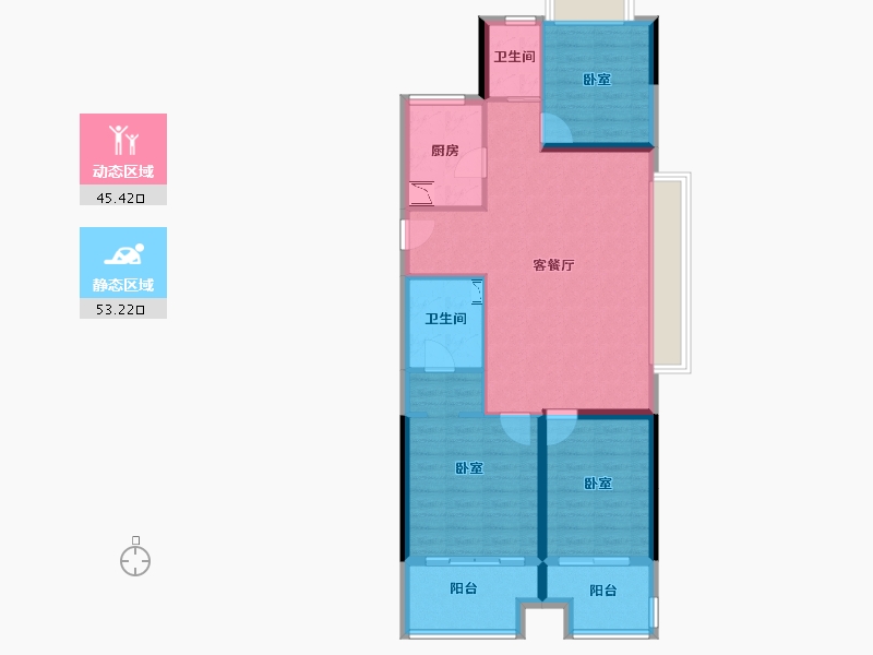 湖北省-襄阳市-融侨城·融侨悦府-88.24-户型库-动静分区