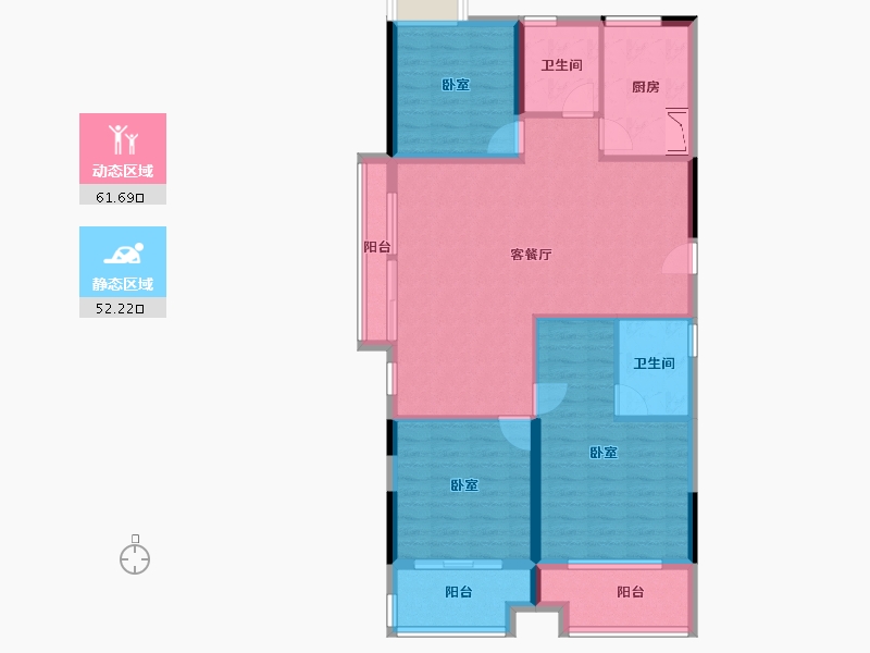 湖北省-襄阳市-融侨城·融侨悦府-101.67-户型库-动静分区