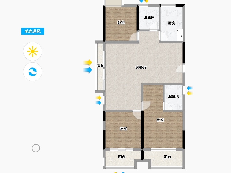 湖北省-襄阳市-融侨城·融侨悦府-101.67-户型库-采光通风