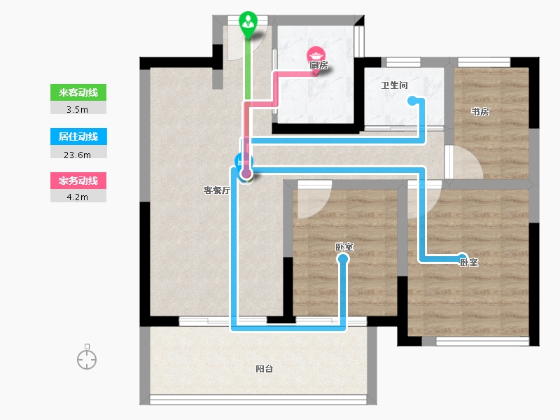 河南省-郑州市-绿地泰晤士新城-71.94-户型库-动静线