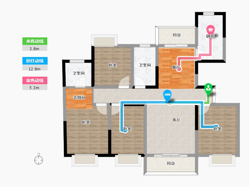 河南省-许昌市-德正西湖春天-127.47-户型库-动静线