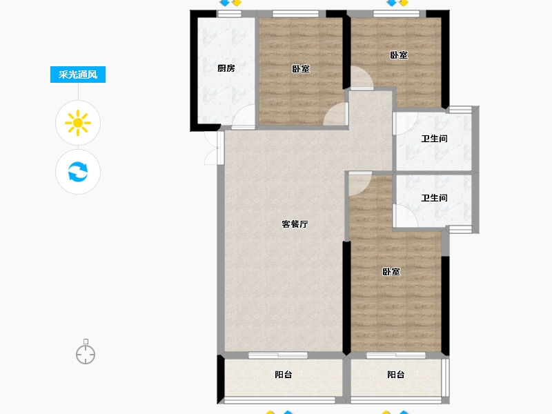 湖北省-武汉市-翰林尚苑-94.24-户型库-采光通风