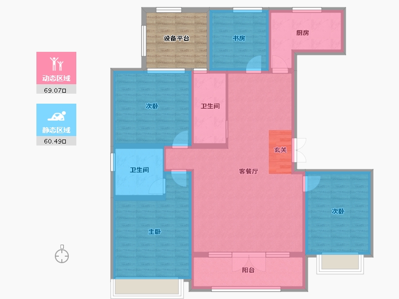 山东省-淄博市-淄博黄金城-124.00-户型库-动静分区