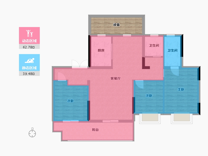 湖北省-十堰市-华西城-99.49-户型库-动静分区