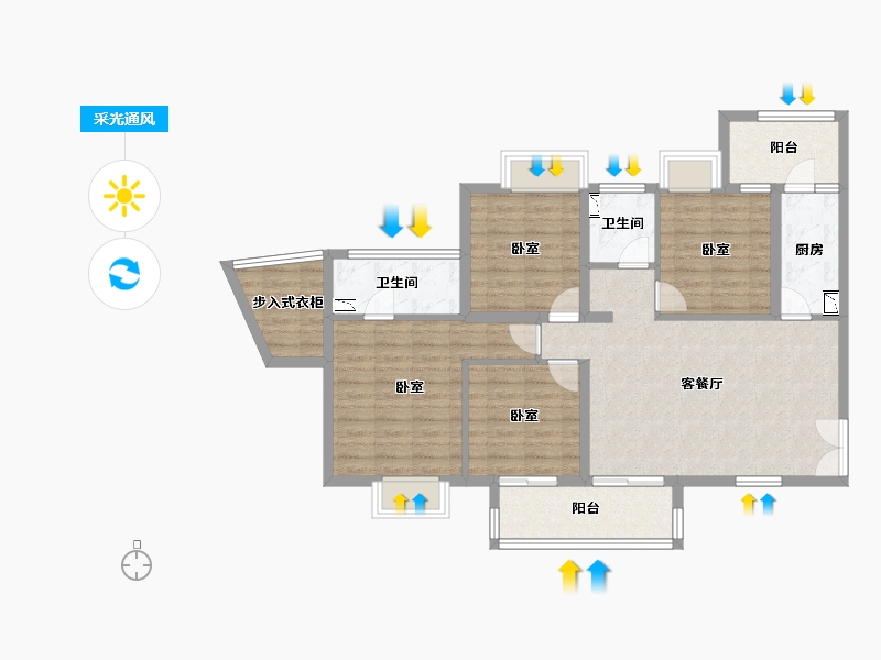 湖北省-襄阳市-融侨城·融侨悦府-101.70-户型库-采光通风