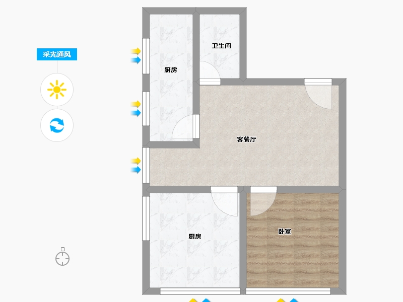 河南省-郑州市-新颖创客公社-55.99-户型库-采光通风