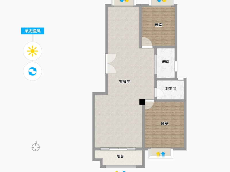 河南省-驻马店市-华府东方-116.94-户型库-采光通风