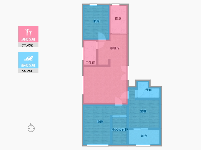 山东省-潍坊市-金庆御花园-76.53-户型库-动静分区