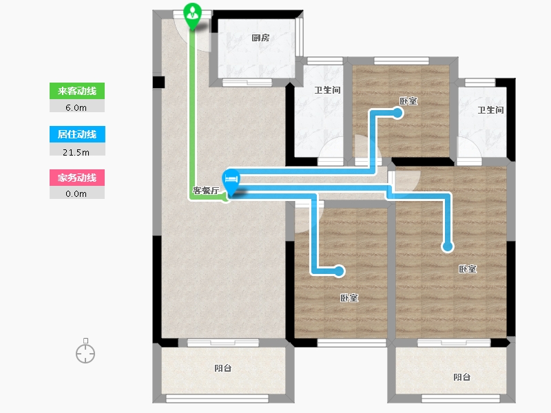 湖北省-荆州市-闽洪·水岸豪庭-95.00-户型库-动静线