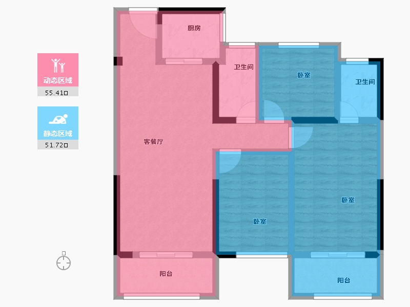 湖北省-荆州市-闽洪·水岸豪庭-95.00-户型库-动静分区