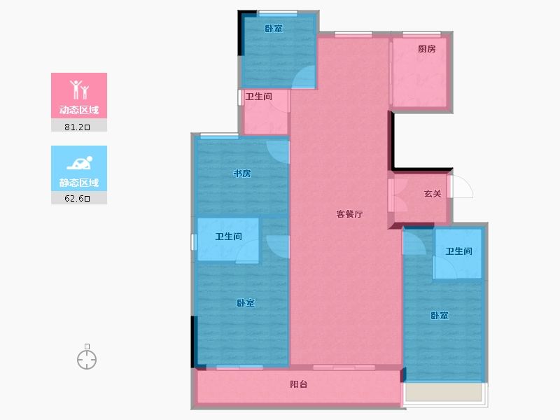 湖北省-武汉市-翰林尚苑-132.00-户型库-动静分区