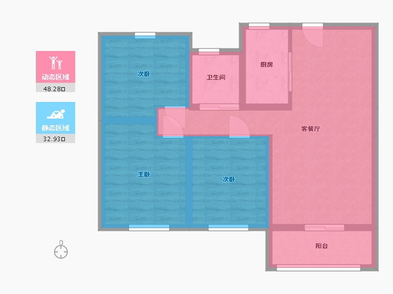 山东省-临沂市-卓新天悦城-71.96-户型库-动静分区