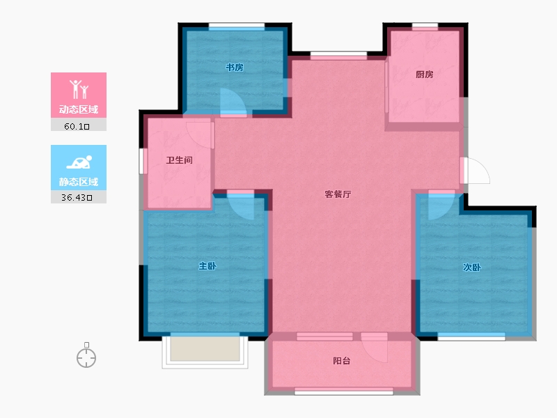 山东省-威海市-威高水韵康桥-86.18-户型库-动静分区