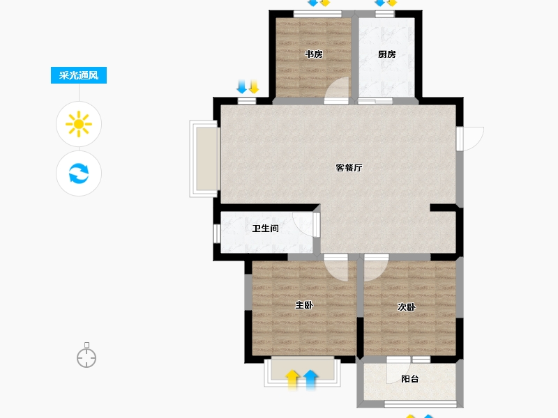 山东省-威海市-威高水韵康桥-85.99-户型库-采光通风