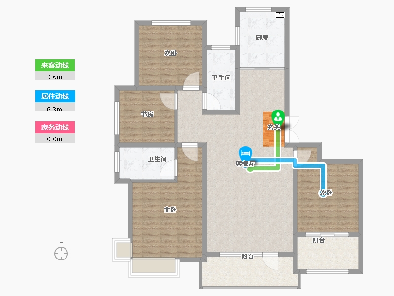 山东省-淄博市-乾元府-130.00-户型库-动静线