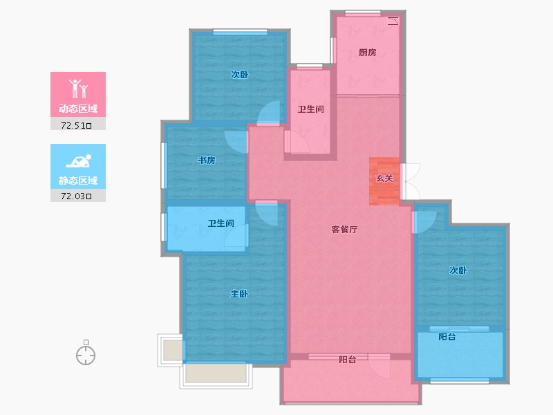 山东省-淄博市-乾元府-130.00-户型库-动静分区