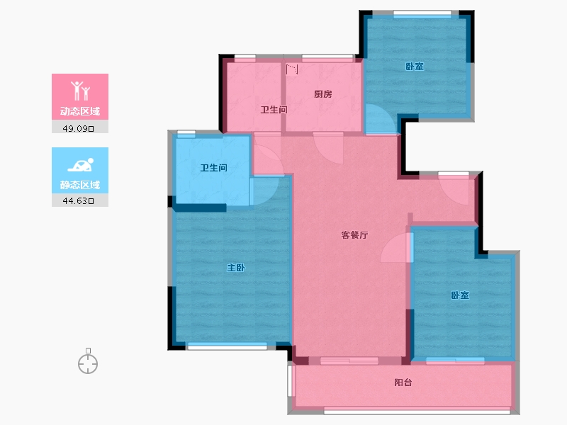 浙江省-宁波市-天阳大唐•凤澜邸-84.01-户型库-动静分区