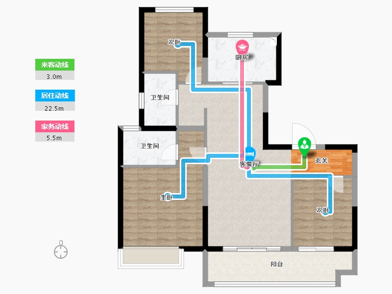 山东省-淄博市-淄博碧桂园云璟湾-99.45-户型库-动静线