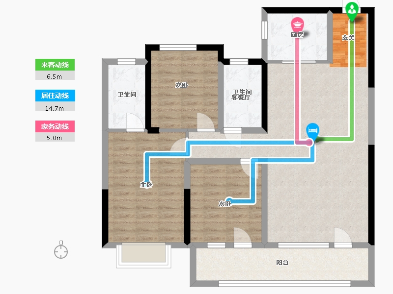 山东省-潍坊市-万特公馆-99.60-户型库-动静线