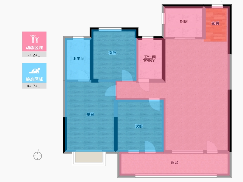 山东省-潍坊市-万特公馆-99.60-户型库-动静分区