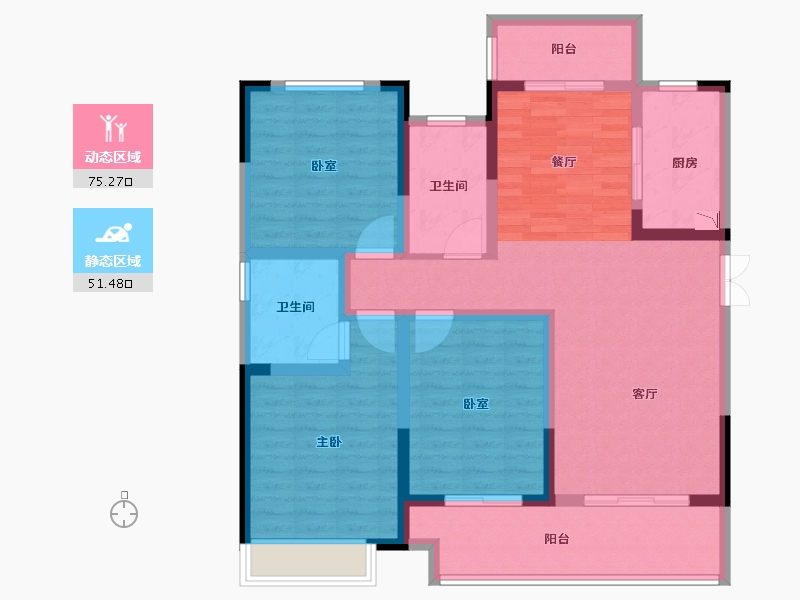 河南省-周口市-西华建业箕城上院-113.00-户型库-动静分区