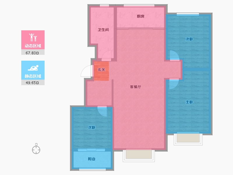 山东省-淄博市-学府雅苑-106.00-户型库-动静分区