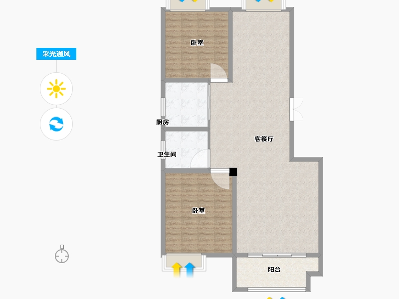 河南省-驻马店市-华府东方-118.39-户型库-采光通风