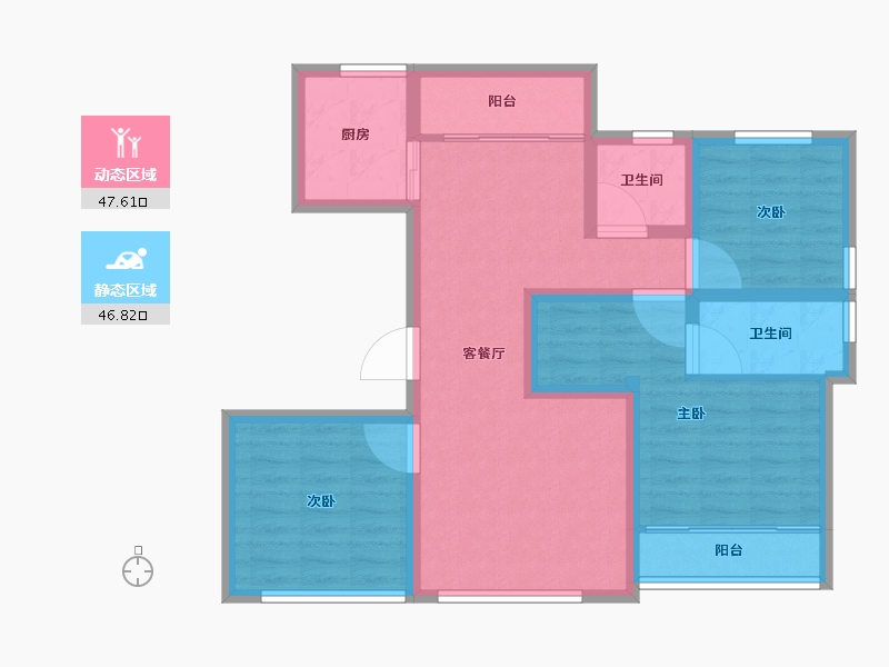 山东省-威海市-祥泰天泽府-83.52-户型库-动静分区