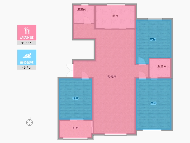 山东省-潍坊市-金元方山公馆-121.00-户型库-动静分区