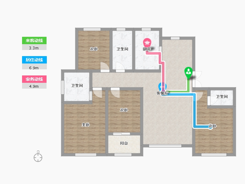 山东省-潍坊市-金庆御花园-116.75-户型库-动静线