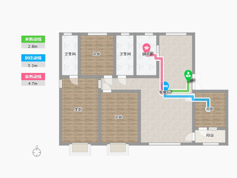 山东省-潍坊市-和扬·翠湖美墅-120.00-户型库-动静线