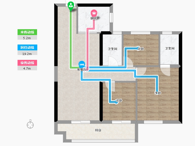 陕西省-西安市-碧桂园凤凰城-80.06-户型库-动静线