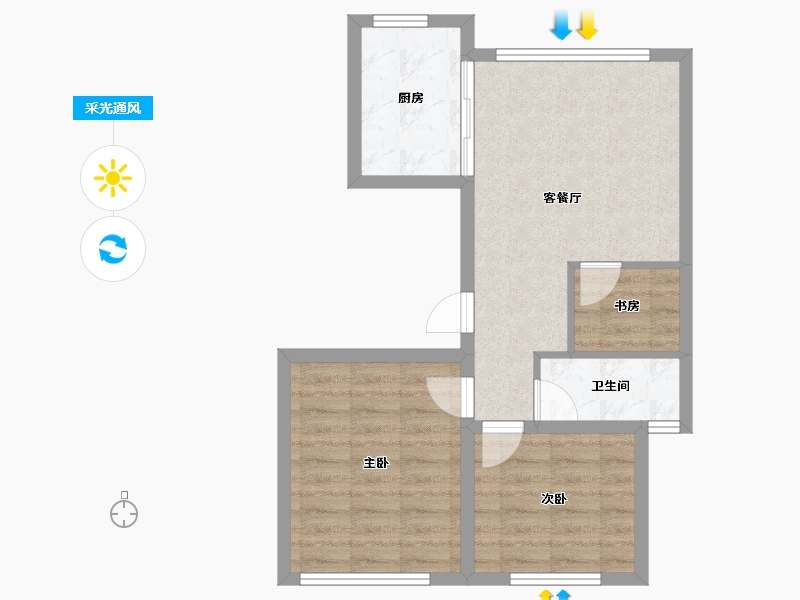 山东省-威海市-祥泰天泽府-54.83-户型库-采光通风