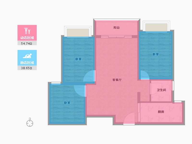 河南省-许昌市-恒瑞桃源名郡-84.01-户型库-动静分区