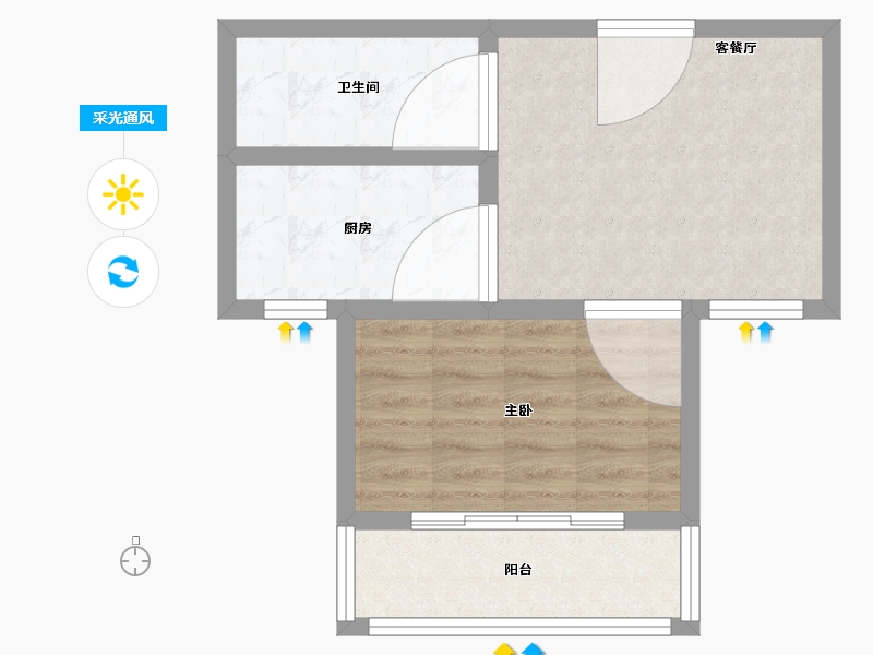 山东省-威海市-那香海国际旅游度假区-44.99-户型库-采光通风