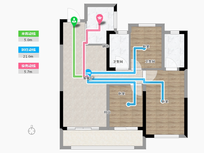 湖北省-武汉市-正荣紫阙台-88.00-户型库-动静线