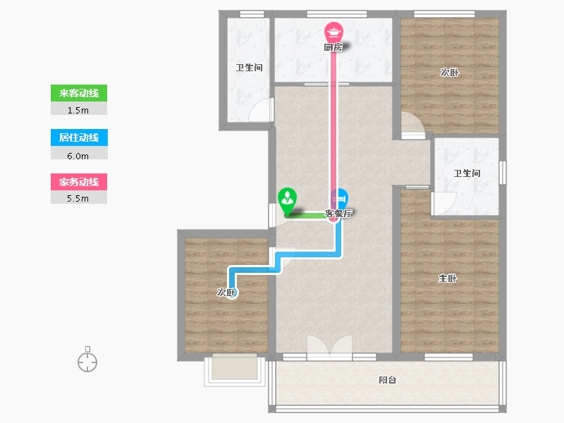 山东省-潍坊市-邦泰·天璞-105.31-户型库-动静线