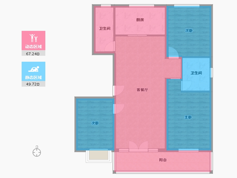 山东省-潍坊市-邦泰·天璞-105.31-户型库-动静分区