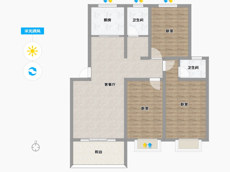 河南省-许昌市-荣城尚府-102.30-户型库-采光通风