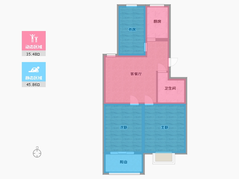 山东省-潍坊市-滨海福地世家-72.00-户型库-动静分区